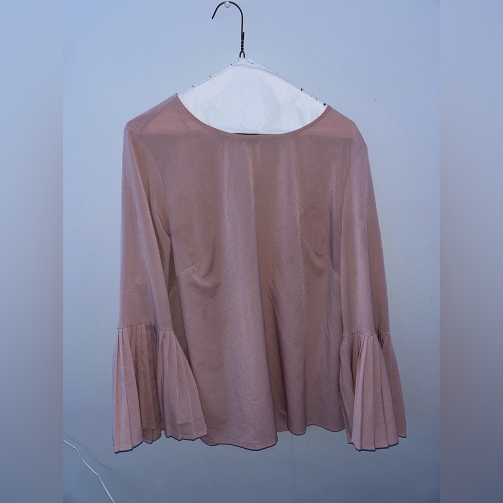 Chic Mauve Women's Blouse with Bell Sleeves